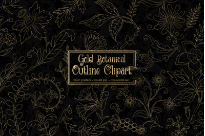 Gold Botanical Outline Elements