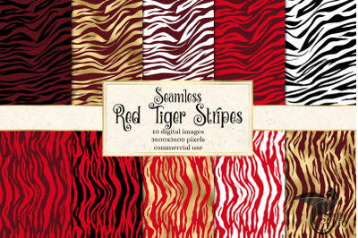 Red Tiger Stripes Digital Paper