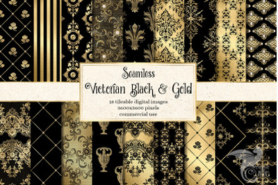 Victorian Black and Gold Digital Paper