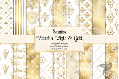 Victorian White and Gold Digital Paper