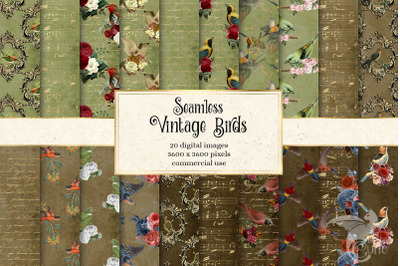 Vintage Birds Digital Paper