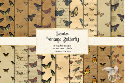 Vintage Butterfly Digital Paper