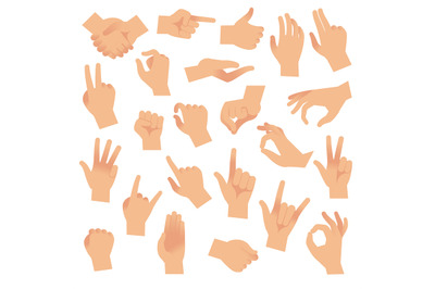 Gesturing hands. Hand with counting gestures, forefinger sign. Open ar