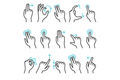 Phone hand gestures. Hand gesture for touchscreen devices, slide touch