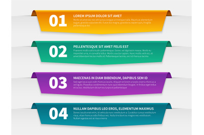 Tabbed labels. Color infographic banners leaflet template, infographic