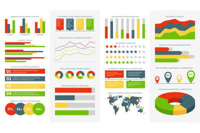 Infographics elements. Info charts, diagrams and graphs. Flowchart and