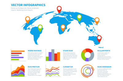 3d globe infographics. World map information graphic. Infographic diag