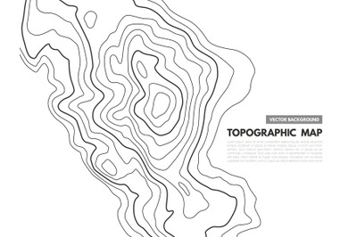 Contour line map. Topographical relief outline, cartography texture ge