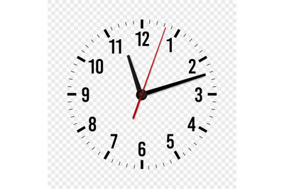 Clock mockup. Hour&2C; minute and second hands with a time scale for mode