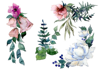 Bouquet of flowers Splendor watercolor png