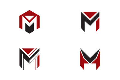 m letter logo template