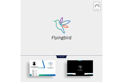 Hummingbird colibri flying bird logo template