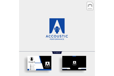 guitar acoustic logo template