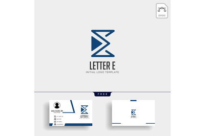 letter E monoline creative logo template