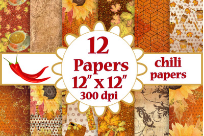 Fall digital papers, Sunflower paper pack, Autumn paper pack