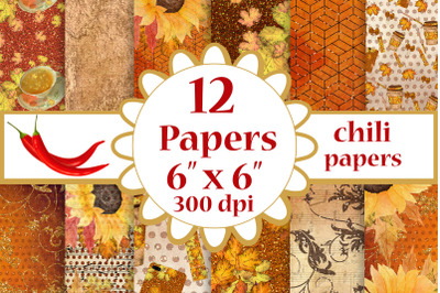 Fall digital papers, Sunflower papers,Autumn paper pack, 6x6