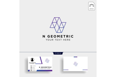 Letter N Geometric Logo template