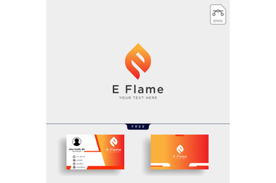 Letter E flame logo template vector