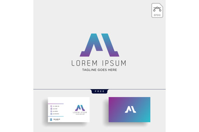 Letter M Logo template with business card