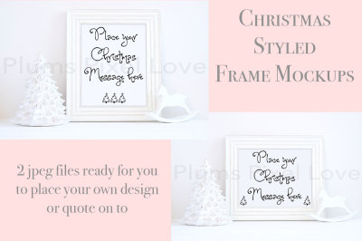 2 Christmas styled frame mockups