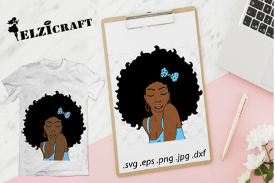 Afro Woman SVG Cut File