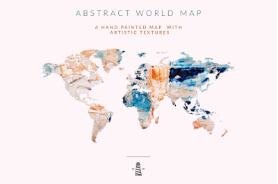 Hand Painted Abstract Map, World Map Clipart