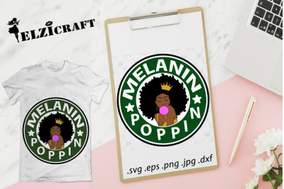 Afro Woman Melanin Poppin SVG Cut File