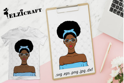 Afro Girl SVG Cut File