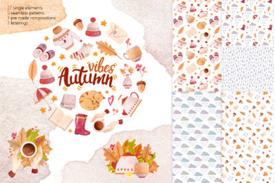 Autumn Vibes Watercolor Collection (Clipart)