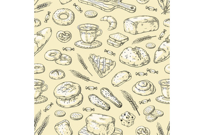 1903.m30.i130.n014.F.c06.250142509 Hand drawn bakery pattern. Vintage