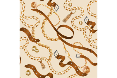 Chains and braids pattern. Seamless ornamental wallpaper, realistic le