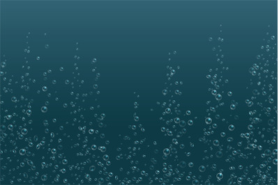 Bubbles underwater texture. Fizzy sparkles in water, sea, aquarium, oc