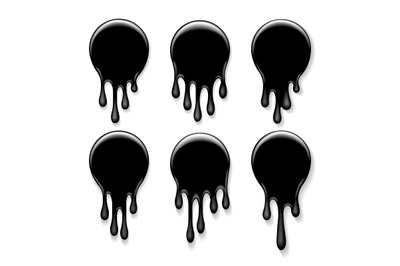 Dripping Black Oil Blob Set