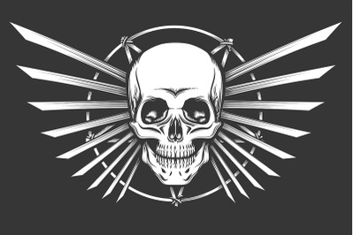 Human Skull Emblem Design