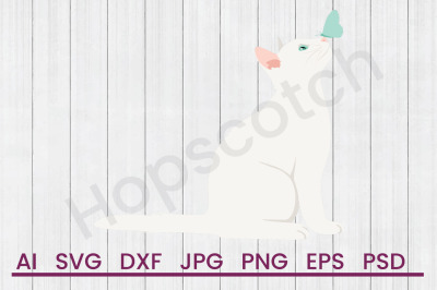 White Cat- SVG File, DXF File
