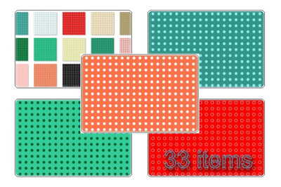 Set of 33 color Polka Dots seamless patterns (updated)