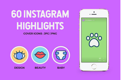60 Instagram Icons Highlights
