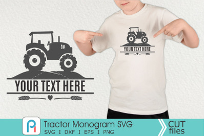 Tractor Monogram Svg, Tractor SVG, Tractor Clipart