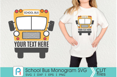 School Bus Monogram Svg&2C; School Bus Svg&2C; School Bus Clipart