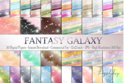 30 Fantasy Galaxy Rainbow Starry Night Sky Digital Papers