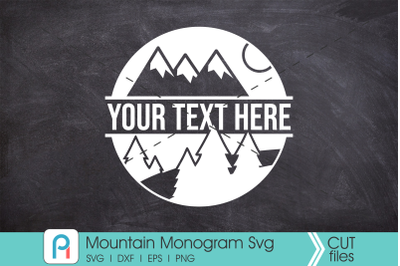 Mountain Monogram Svg, Mountain Svg, Mountain Clipart