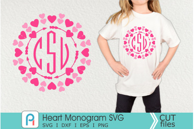 Heart Monogram Svg, Heart Svg, Heart Clipart