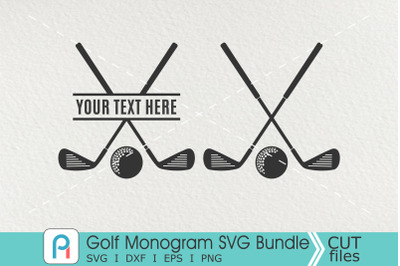 Golf Monogram Svg, Golf Svg, Golf Clipart
