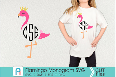Flamingo Monogram Svg, Flamingo Svg, Flamingo Clipart
