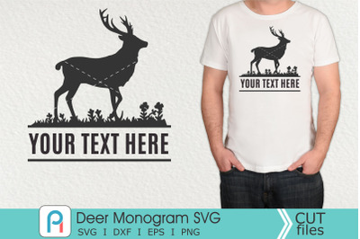 Deer Monogram Svg, Deer Svg, Deer Clip Art, Deer Vector