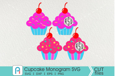 Cupcake Monogram Svg, Cupcake Svg, Cupcake Clip Art