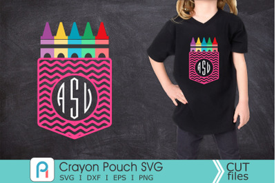 Crayon Svg, Crayon Pouch Monogram Svg, Crayon Clip Art