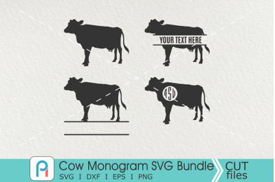 Cow Monogram Svg, Cow Svg, Cow Clip Art, Farm Monogram Svg