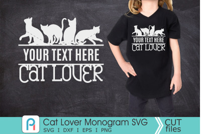 Cat Lover Monogram Svg, Cat Lover Svg, Cat Lover Clip Art