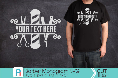 Barber Monogram Svg&2C; Barber Svg&2C; Barber Clip Art&2C; Barber Dxf